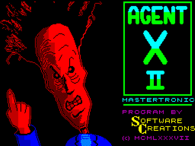 Agent X back cover for ZX Spectrum